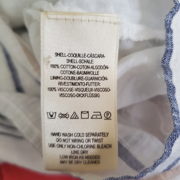 COPY - Anthropologie Maeve Miller Yarn-Dyed Asymmetrical Striped Dress M White - Picture 9 of 10